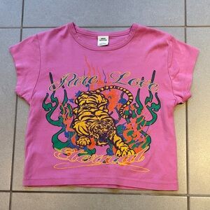 Urban Outfitters “Pure Love” Pink Graphic Tee